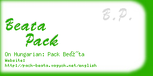 beata pack business card